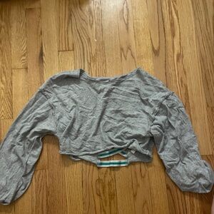 Free People Movement Cropped Grey Long Sleeve